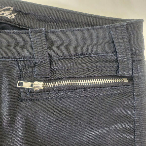 Love Notes Jeans Juniors 7 / 8 Black Low Rise Goth Skinny Leg Zip Chain Pocket - Picture 13 of 16